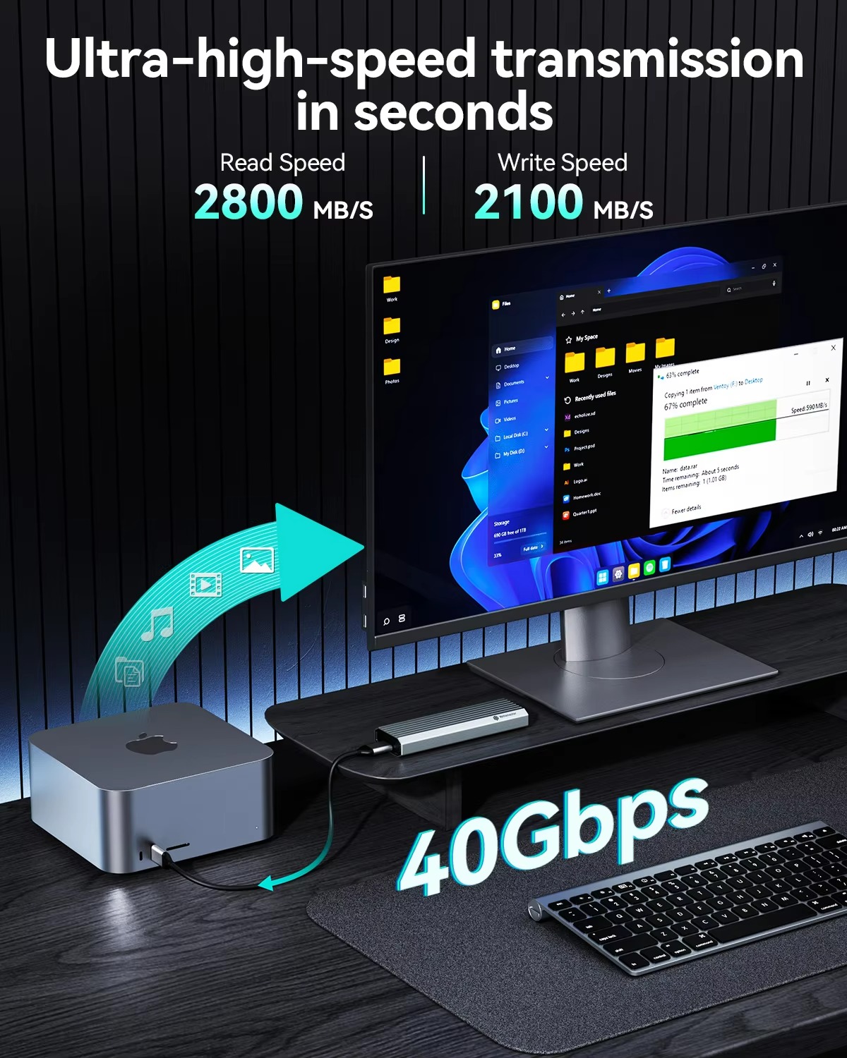 Obudowa dysku zewnętrznego Yot – Usb4 40Gbps External Ssd 8Tb recenzja i cena